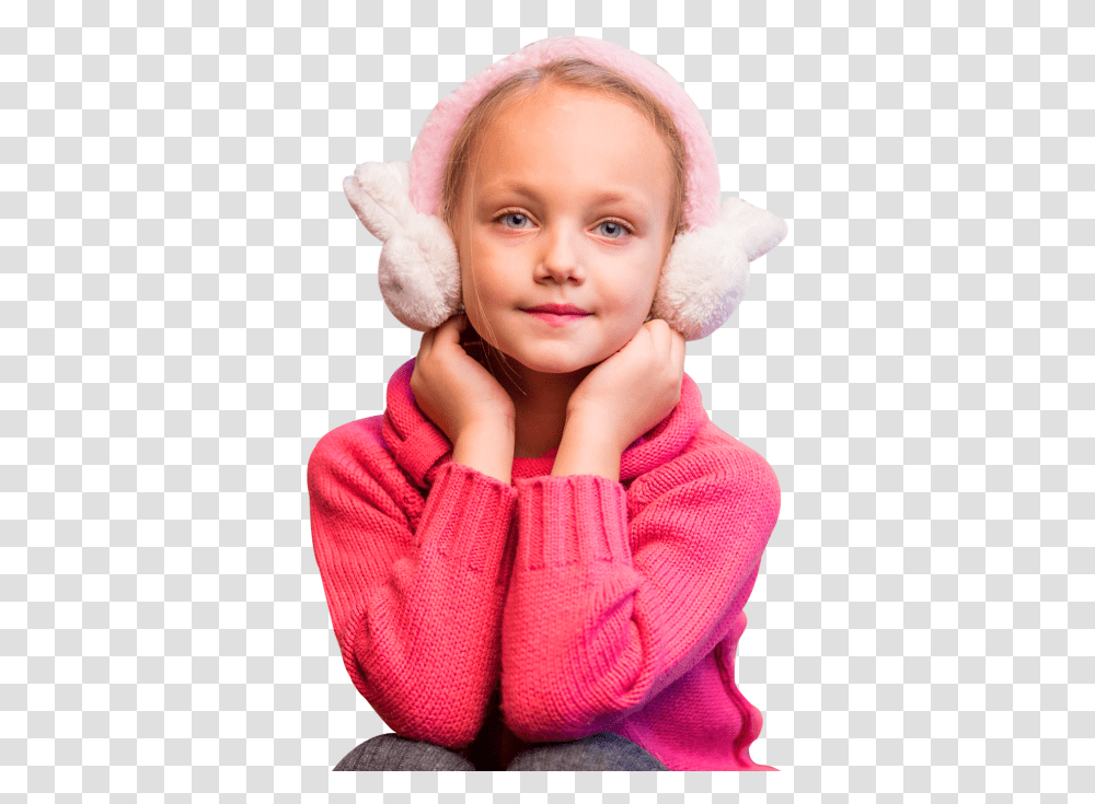 Young Cute Girl Wearing Warm Clothes Image Child Cute Girls, Face, Person, Sweater Transparent Png