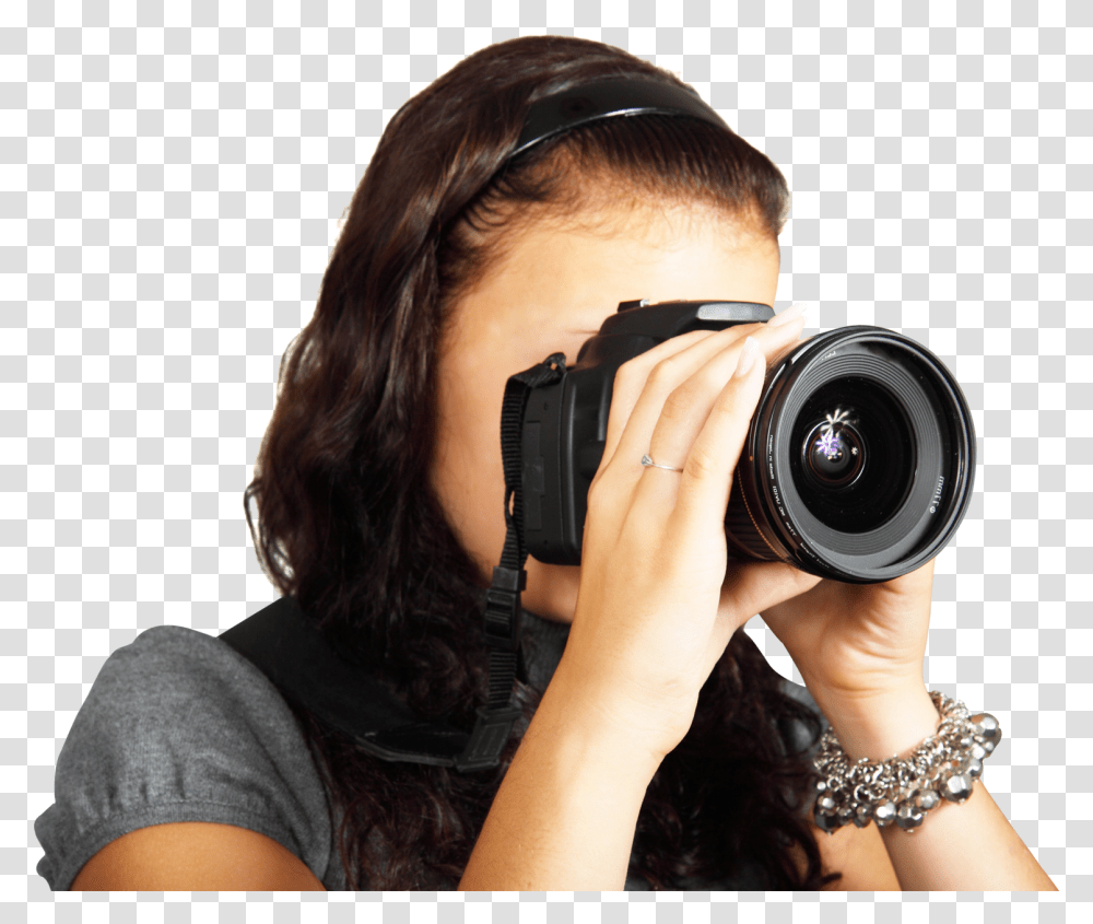 Young Female Photographer Taking Photos Photography, Person, Human, Camera, Electronics Transparent Png