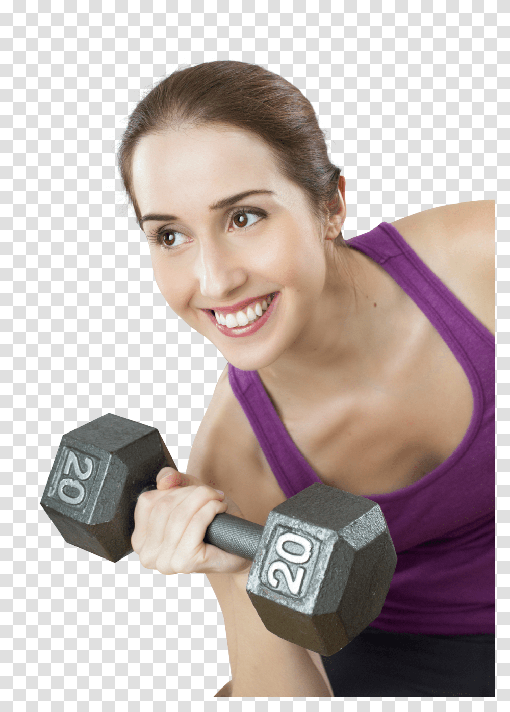 Young Fit Woman Exercises With Dumbbell Image, Person, Human, Working Out, Sport Transparent Png