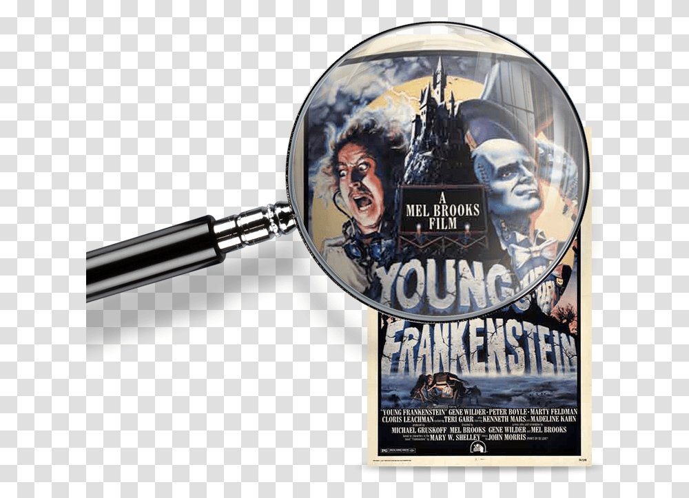 Young Frankenstein Poster, Magnifying, Person, Human, Advertisement Transparent Png