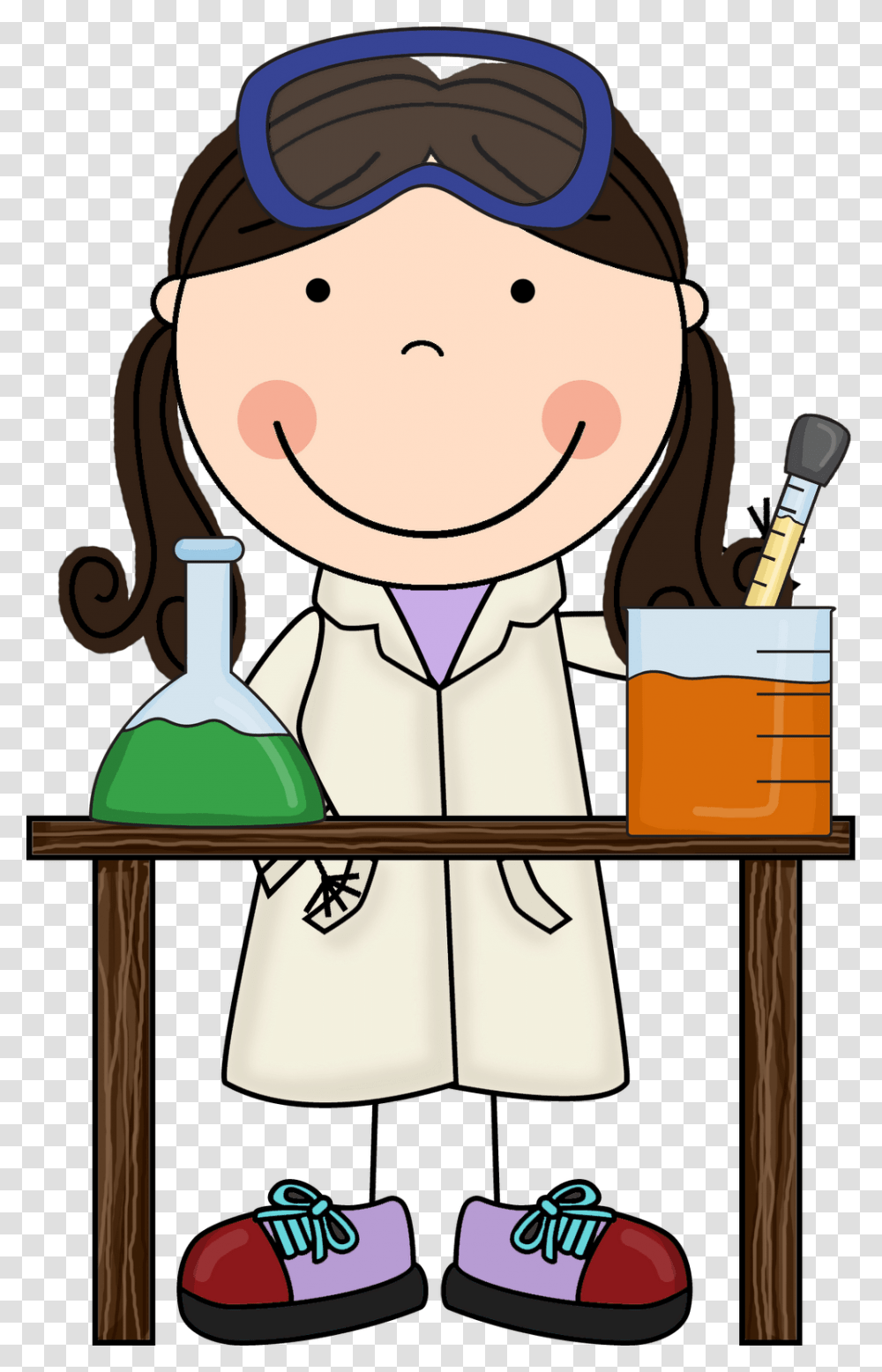 Young Girl Science Clipart Clip Art Images, Scientist, Microphone, Electrical Device, Waiter Transparent Png