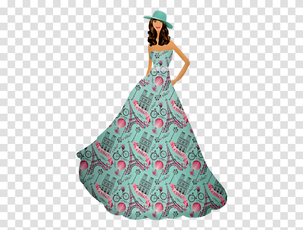 Young Girl Summer Long Dress Hat Woman Girl Young Gown, Female, Person, Helmet Transparent Png