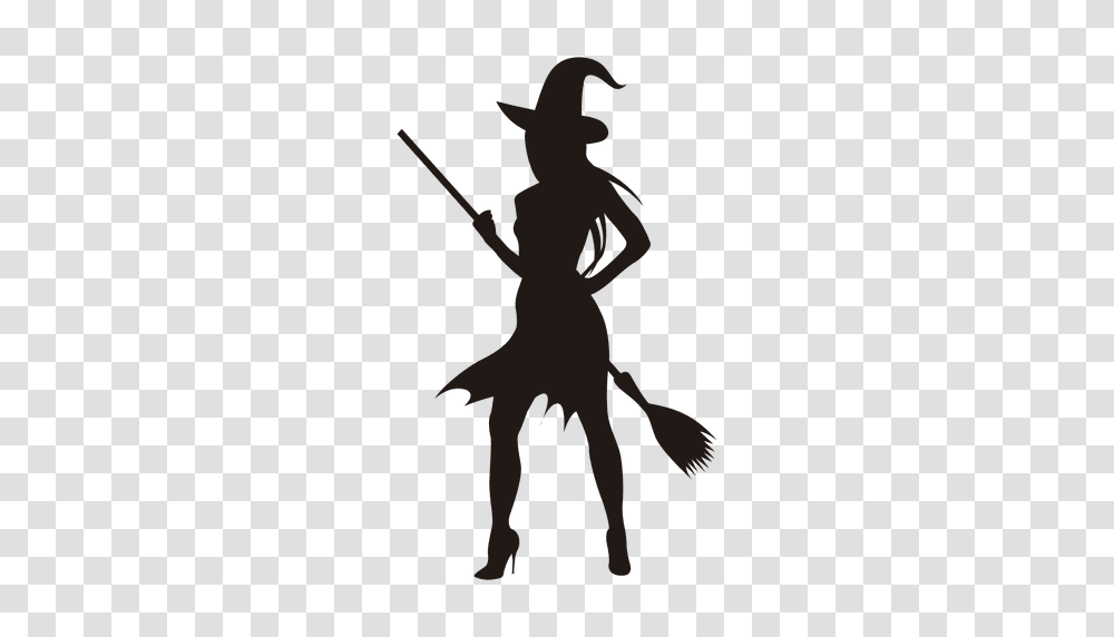Young Halloween Witch Silhouette, Person, Human, Dance, Ballet Transparent Png
