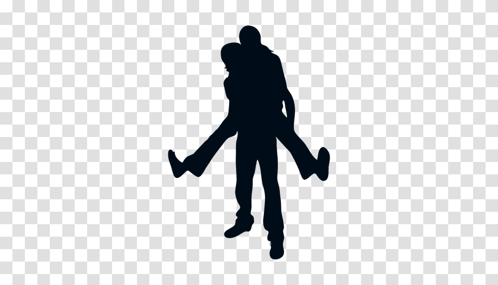 Young Happy Couple Silhouette, Person, Pedestrian, People, Duel Transparent Png
