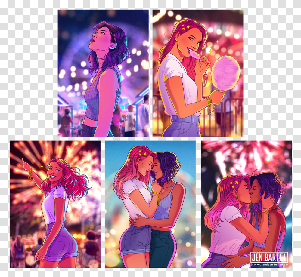Young In Love Print Set Young And In Love Jen Bartel Art, Collage, Poster, Advertisement, Person Transparent Png