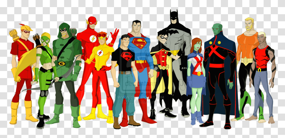 Young Justice League Characters, Person, Comics, Book, People Transparent Png