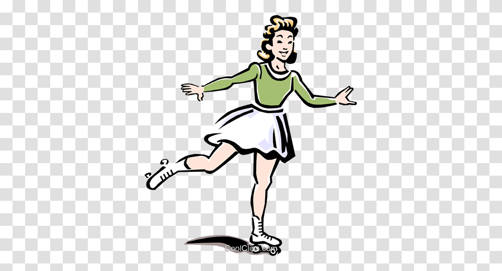 Young Lady Roller Skating Royalty Free Vector Clip Art, Person, Sport, Dance, Girl Transparent Png
