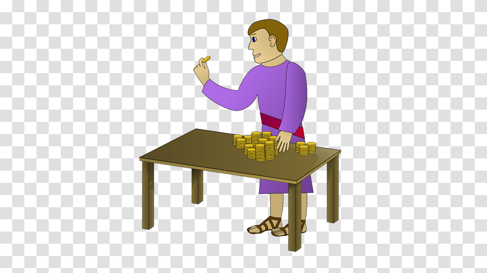 Young Man Counting Money Vector, Tabletop, Furniture, Person, Ping Pong Transparent Png