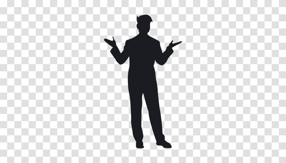 Young Man Standing Silhouette, Person, Sleeve, Hand, Photography Transparent Png