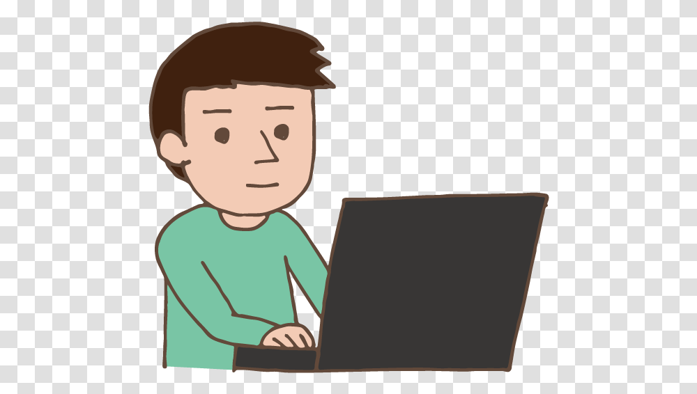 Young Man Using Laptop Person Using Laptop Clipart, Pc, Computer, Electronics Transparent Png