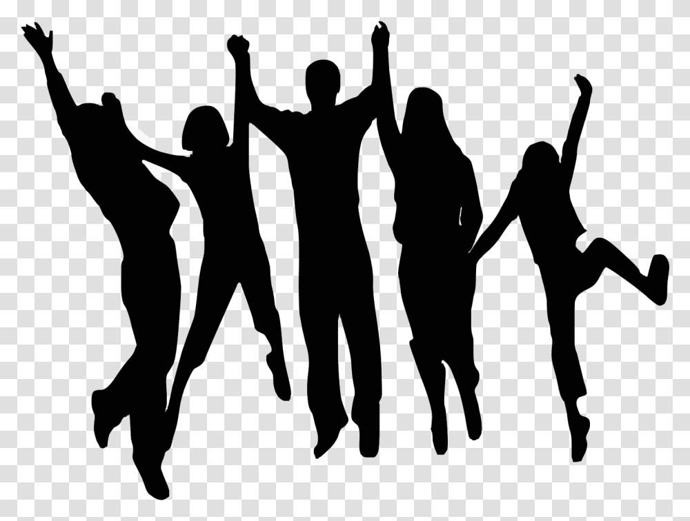 Young People Silhouette Happy People Clip Art, Outdoors, Nature, Astronomy, Outer Space Transparent Png