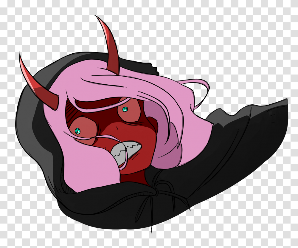 Young Red Oni Zero Two, Drawing, Stomach Transparent Png