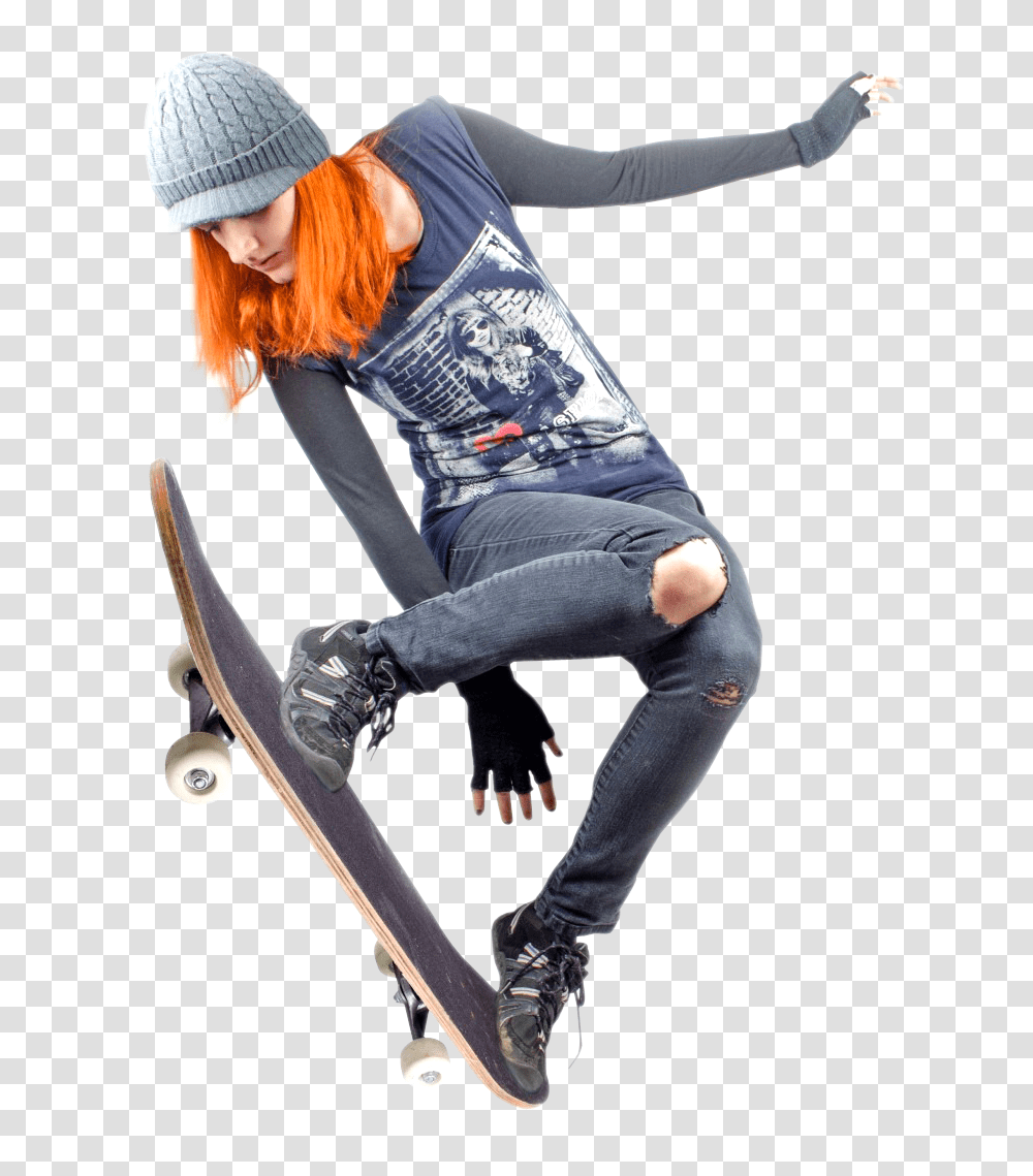Young Skateboarder Woman Jumping Image, Person, Apparel, Shoe Transparent Png
