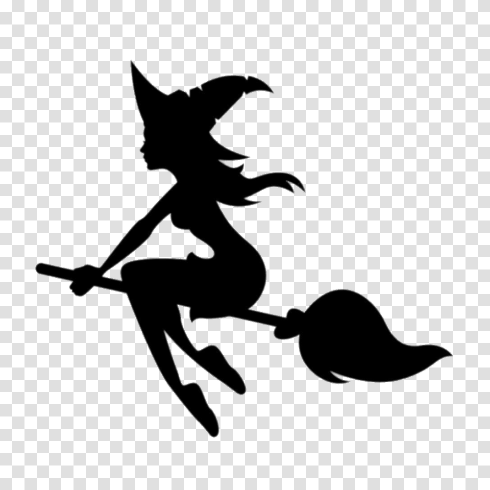 Young Witch On Broom, Silhouette, Person, Human, Bowling Transparent Png