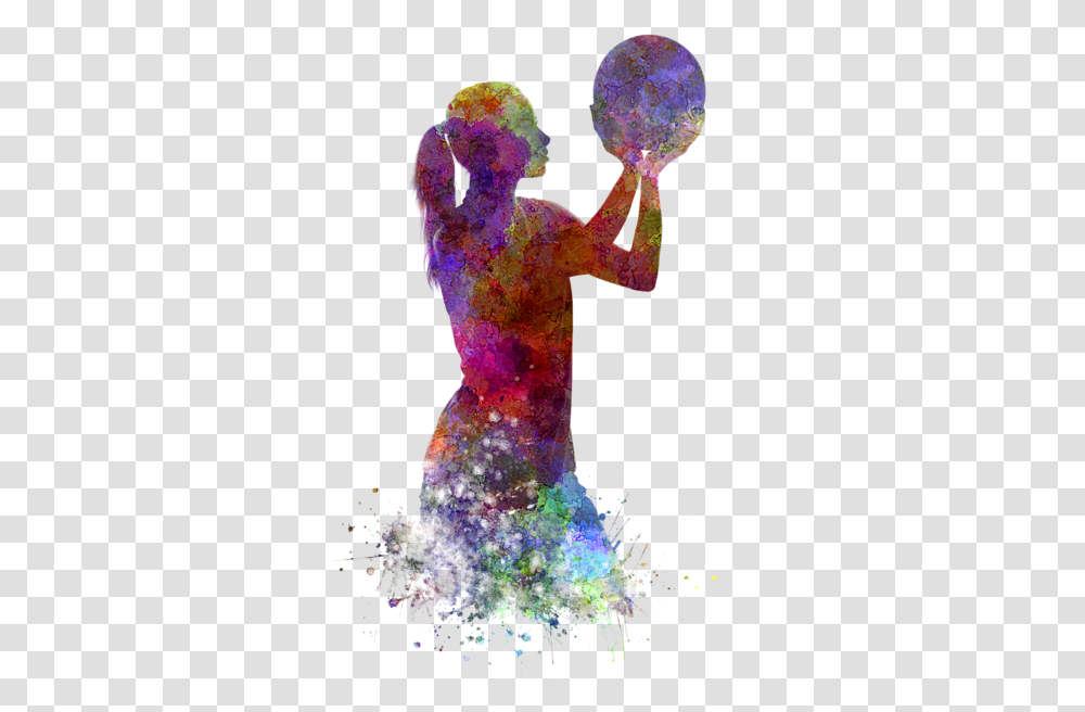 Young Woman Basketball Player 03 In Watercolor, Dance Pose, Leisure Activities, Performer, Flamenco Transparent Png