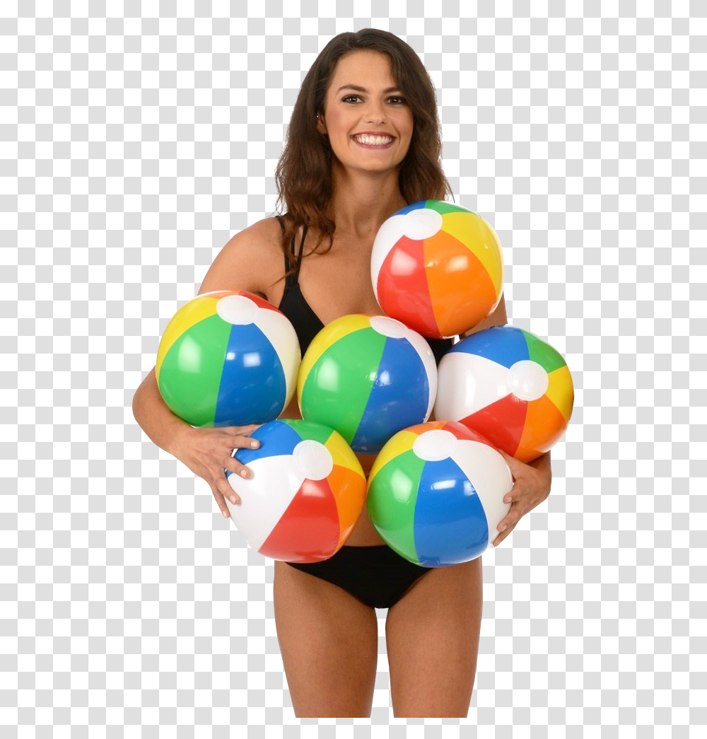 Young Woman Holding Beach Ball Image Girls On The Beach, Balloon, Person, Human Transparent Png