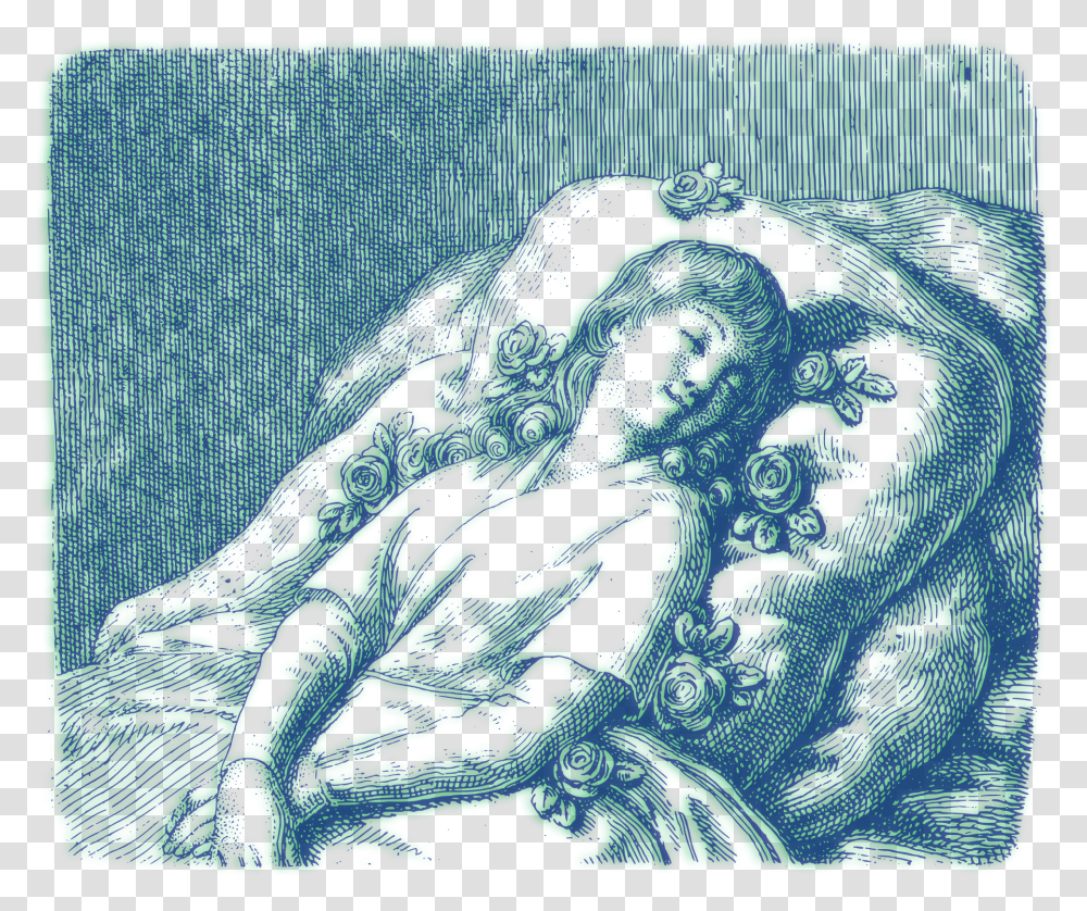 Young Woman Sleeping Daniel Chodowiecki, Ornament, Pattern, Green, Fractal Transparent Png