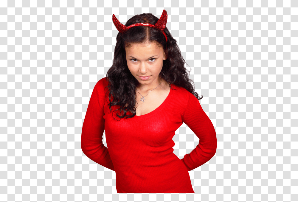 Young Woman Wearing Devil Costume Image Portable Network Graphics, Sleeve, Apparel, Long Sleeve Transparent Png