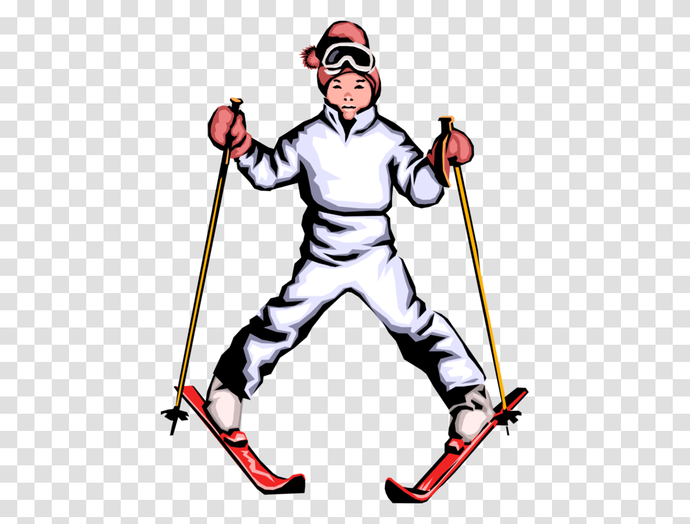 Youngster On Skis Snow Plows Down Ski Hill, Person, Human, Fencing, Sport Transparent Png