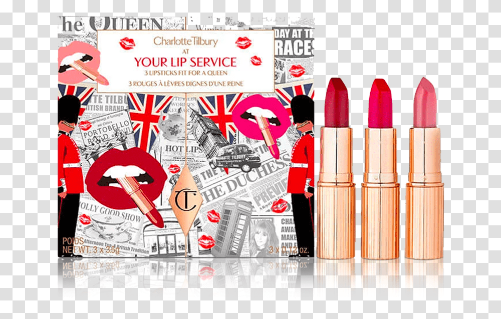 Your Lip Service Lip Kit Packshot Duchess Charlotte Tilbury, Lipstick, Cosmetics, Person, Human Transparent Png