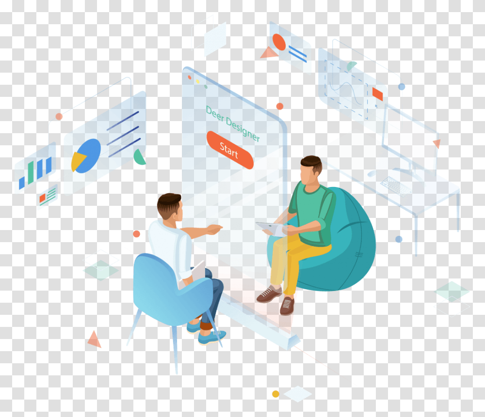 Your Personal Graphic Designer That Cares About Your Company Isometric, Chair, Furniture, Sitting, Crowd Transparent Png