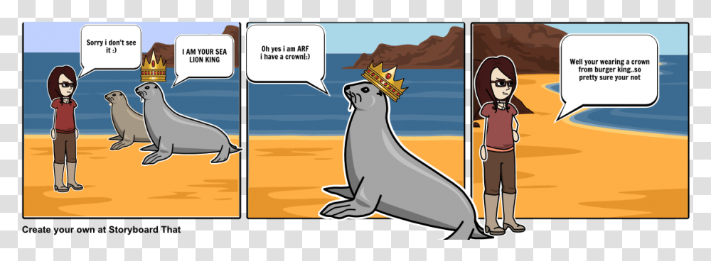 Your Sea Lion King Cartoon, Sea Life, Animal, Mammal, Seal Transparent Png