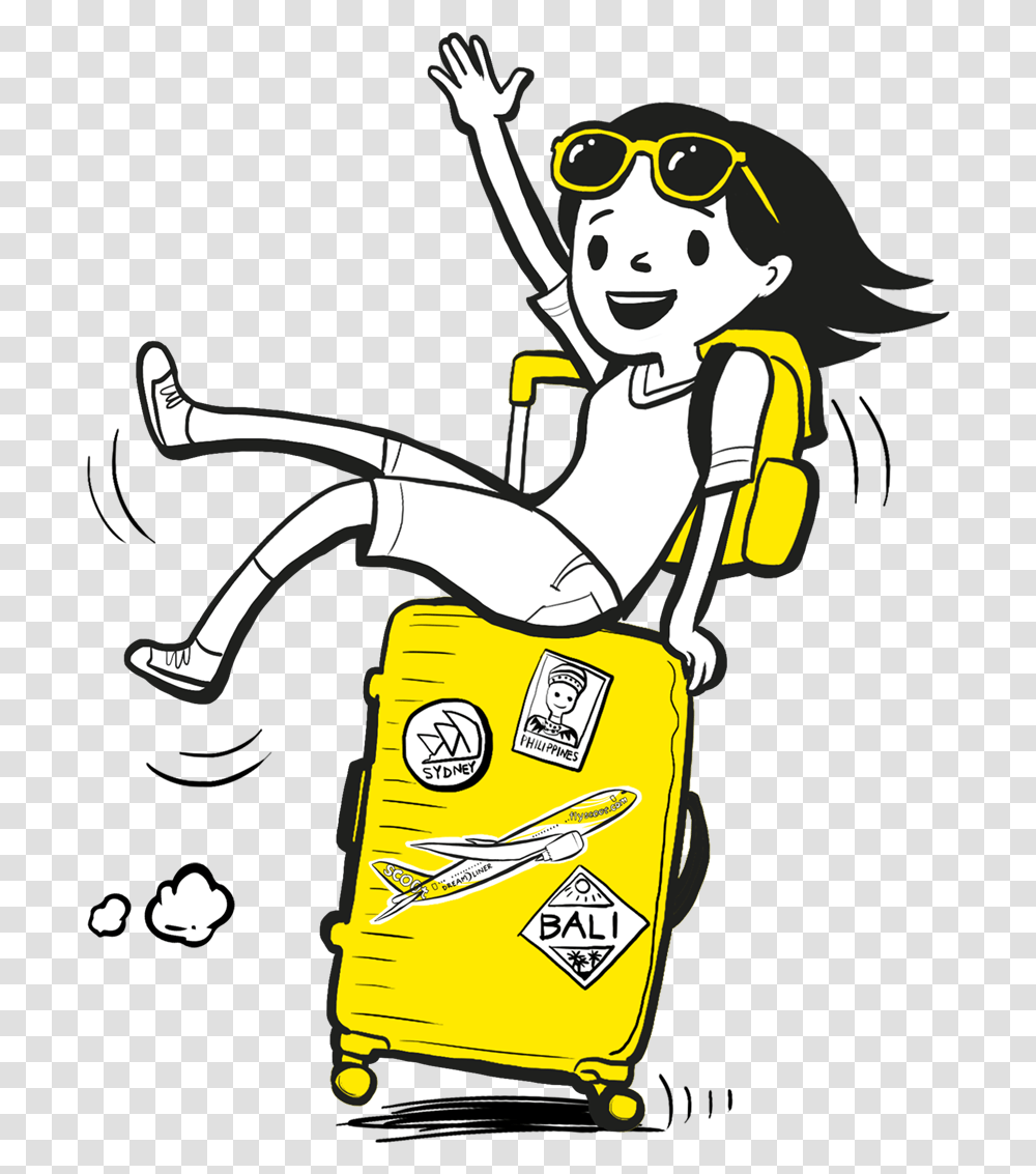 Your Upsized Scoot Business Class Happy, Luggage, Text, Suitcase, Label Transparent Png