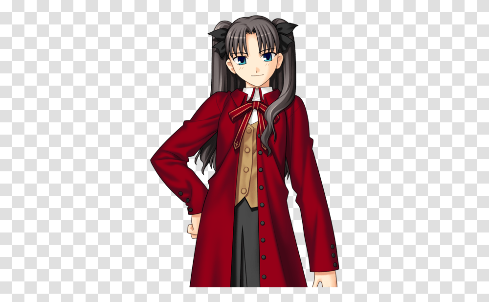 Your Waifu And Last Album You Listened To Mu Music Rin Tohsaka Costume, Clothing, Apparel, Coat, Person Transparent Png