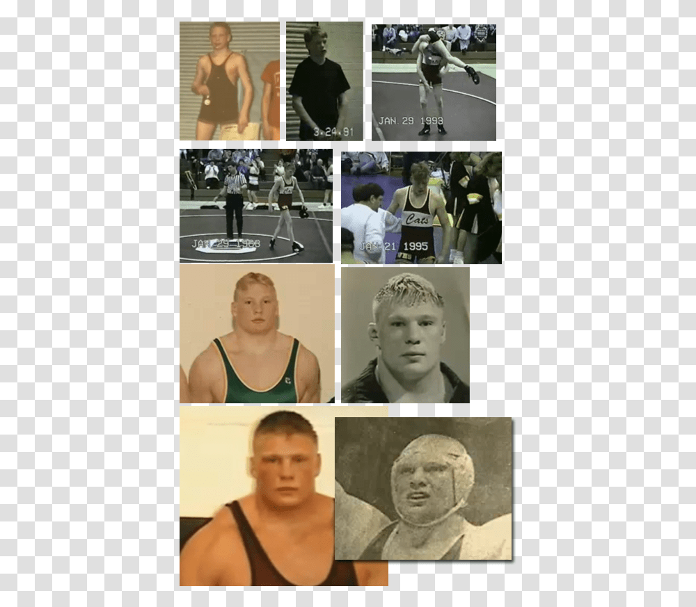 Youth Brock Lesnar Young, Person, Head, Collage, Poster Transparent Png