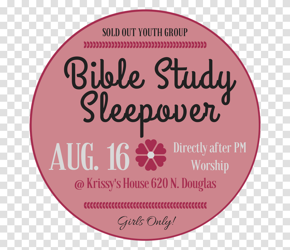 Youth Girls Sleepover Bible Study, Label, Interior Design, Poster Transparent Png