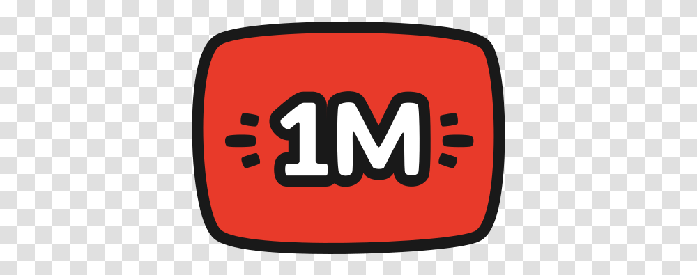 Youtube 1m Million Views Red Button Free Icon Of Youtuber 1k Views On Youtube, Number, Symbol, Text, Label Transparent Png