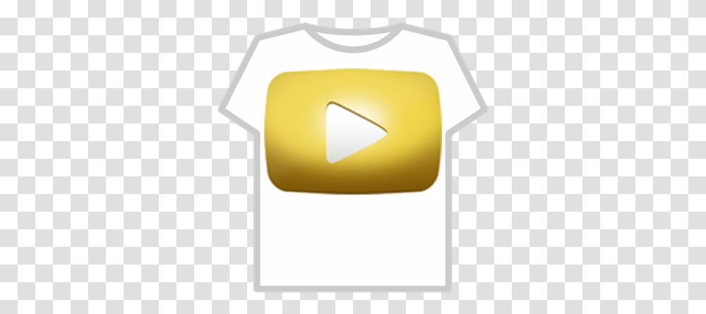 Youtube Goldplaybutton Roblox Youtube Gold Play Button Shirt, Clothing, Apparel, Lamp, Mailbox Transparent Png
