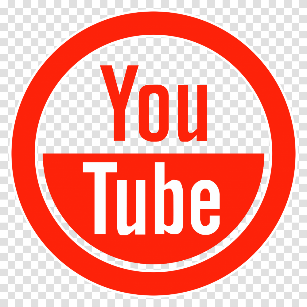 Youtube Icon Red Circle Download, Label, Poster, Advertisement Transparent Png