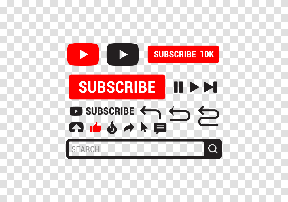 Youtube Icon Vector Video Element Social Media For Content Creator, Label, Number Transparent Png