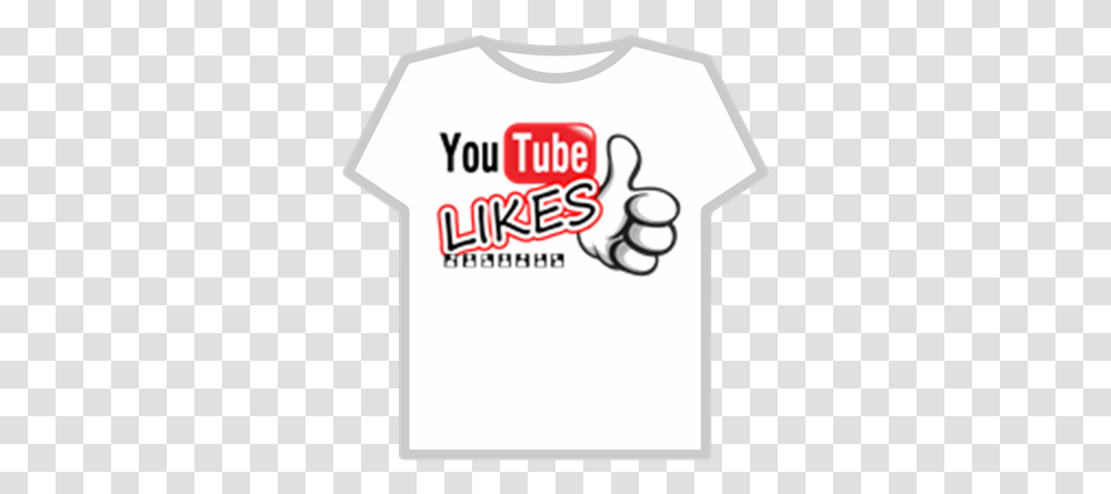 Youtube Likebuttonpng10 Roblox Graphic Design, Hand, Clothing, Apparel, T-Shirt Transparent Png