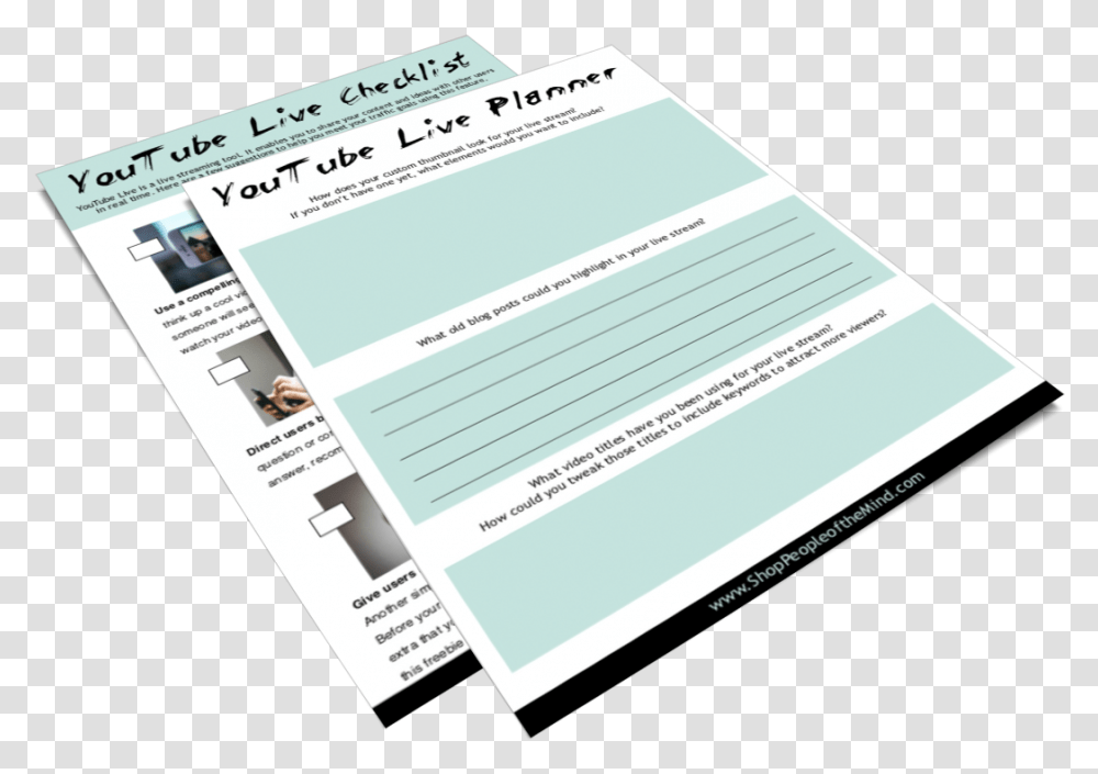 Youtube Live Planner & Checklist Logo, Page, Text, Advertisement, Flyer Transparent Png