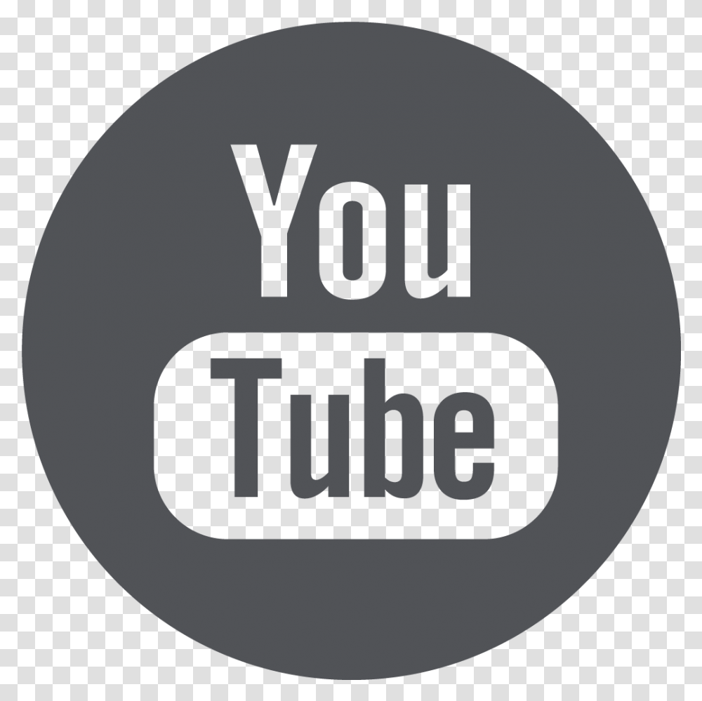 Youtube Logo Grey Round, Label, Word, Plant Transparent Png