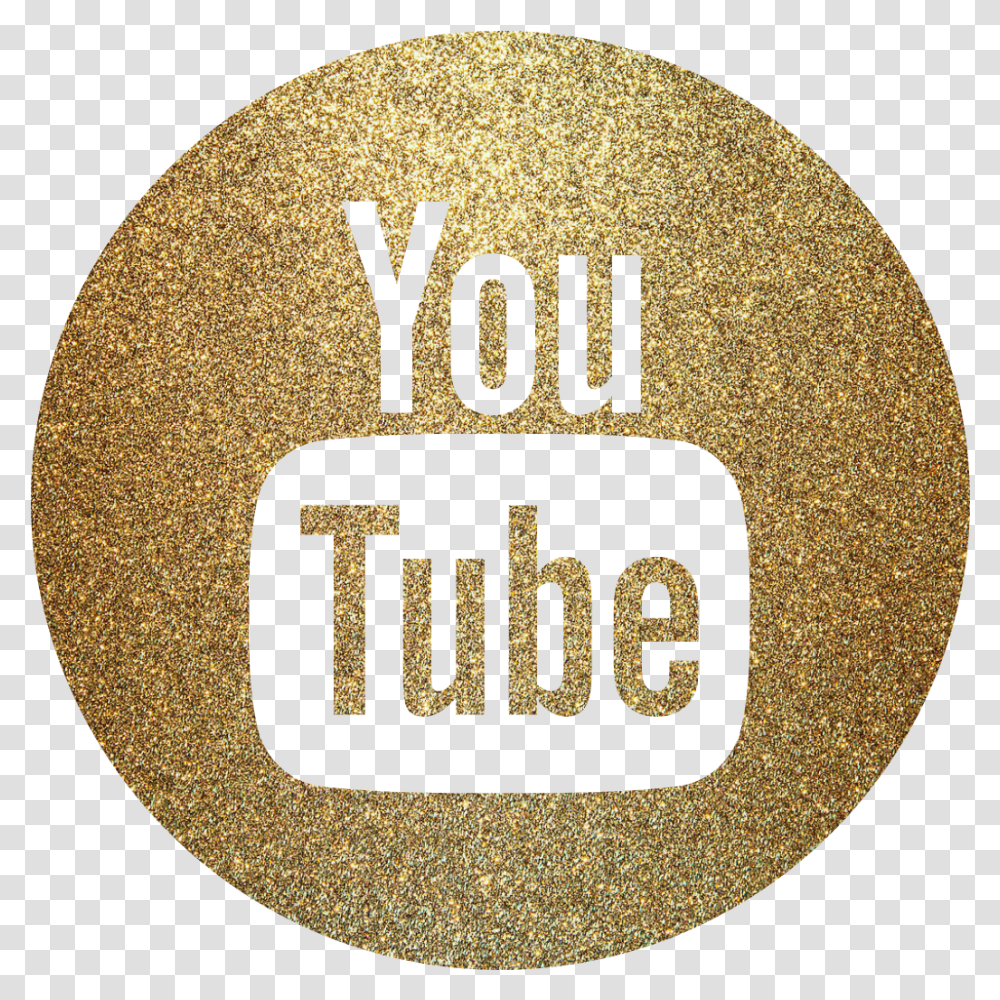 Youtube Logo Logotype Sticker By Dot, Rug, Gold, Cork, Word Transparent Png