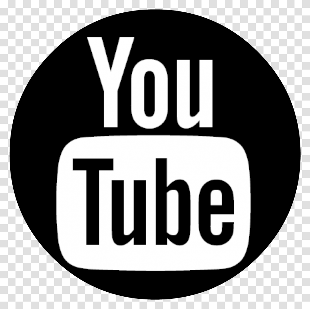 Youtube Logo Noir 4 Image Youtube Black And White Logo, Text, First Aid, Symbol, Trademark Transparent Png
