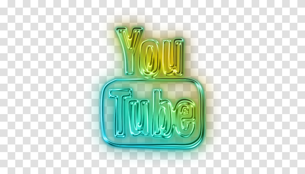 Youtube Music Socialmedia Neon Glowing Youtube Logo For Picsart, Text, Light, Alphabet, Green Transparent Png
