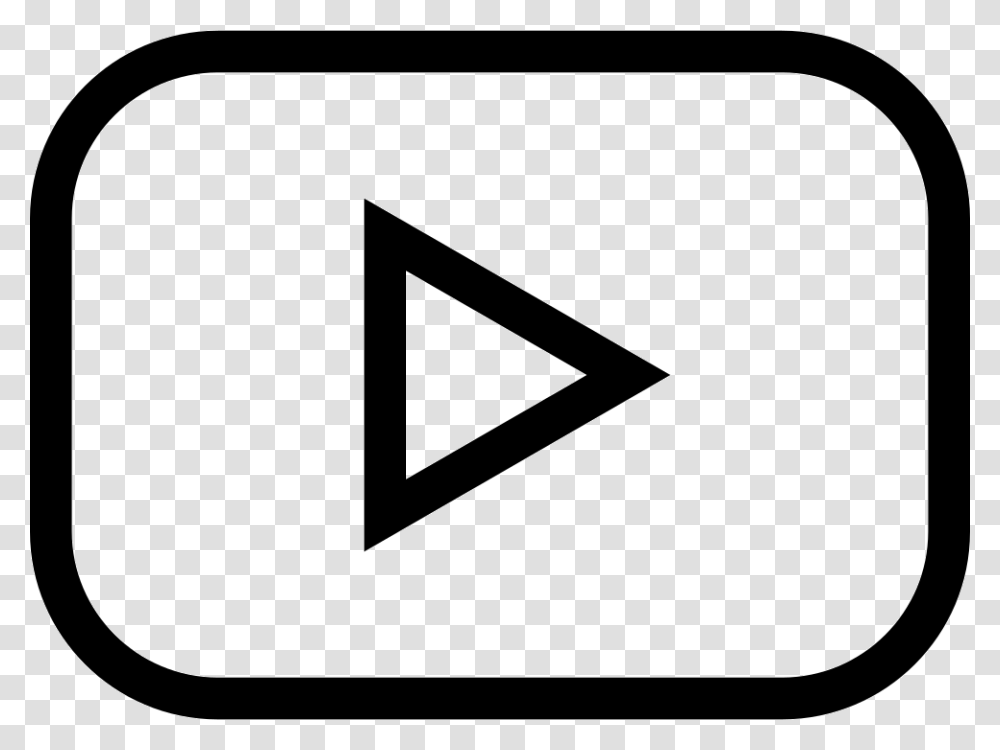 Youtube Play Button Outlined Social Symbol Icon Free, Label, Sticker, Triangle Transparent Png