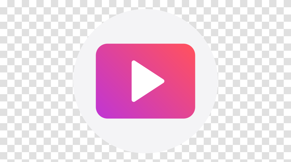 Youtube Play Logo Free Icon Of Social Youtube Icon Pink, Label, Text, First Aid, Symbol Transparent Png