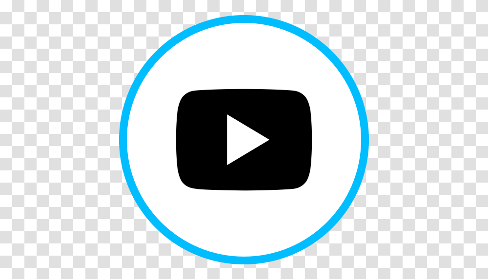 Youtube Play Logo Social Media Icon Circle, Symbol, Trademark, Text, Label Transparent Png