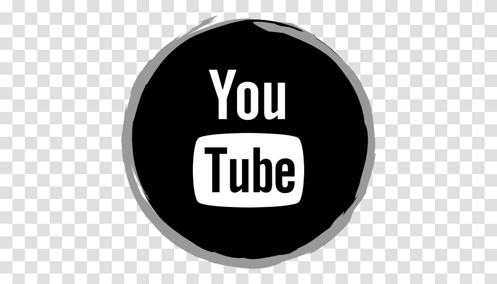 Youtube Social Media Logo Free Icon Brush Logo Youtube, Label, Text, Word, Alphabet Transparent Png