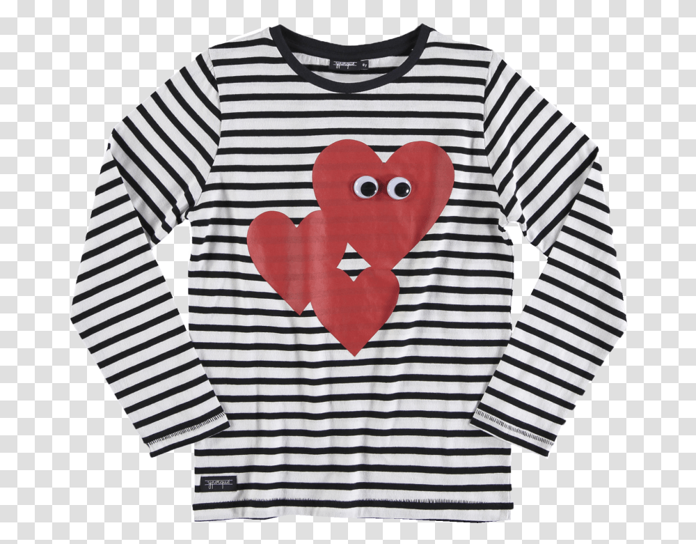 Yporqu Heart Eyes Striped Tee Ovo Striped Long Sleeve, Apparel, Shirt, Sweatshirt Transparent Png