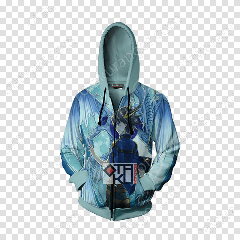 Yu Gi Oh Yusei Fudo And Stardust Dragon 3d Zip Up Hoodie Hoodie, Person, Sweatshirt, Sweater Transparent Png