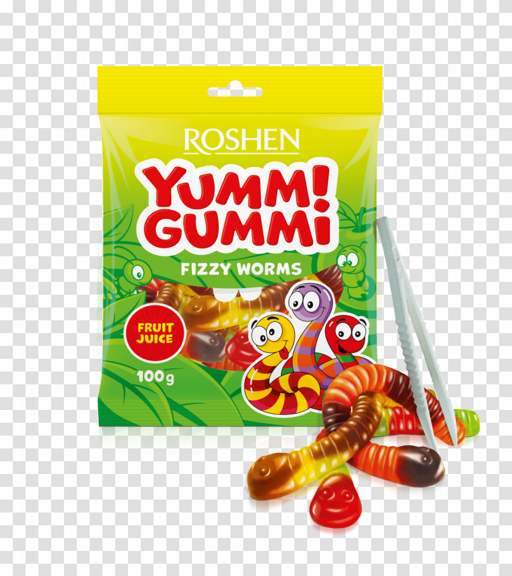 Yummi Gummi Fizzy Worms 100g Yummi Gummi, Food, Bird, Animal, Candy Transparent Png