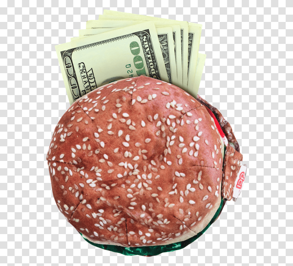 Yummypocket Hamburger With Dollar Bills Cash, Food, Money, Sesame, Seasoning Transparent Png