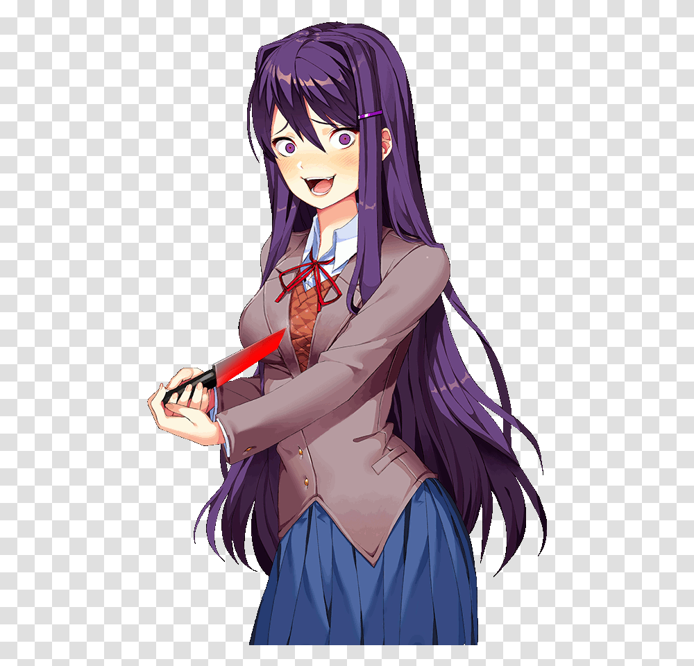 Yuri Doki Doki Literature Club Stab, Manga, Comics, Book Transparent Png