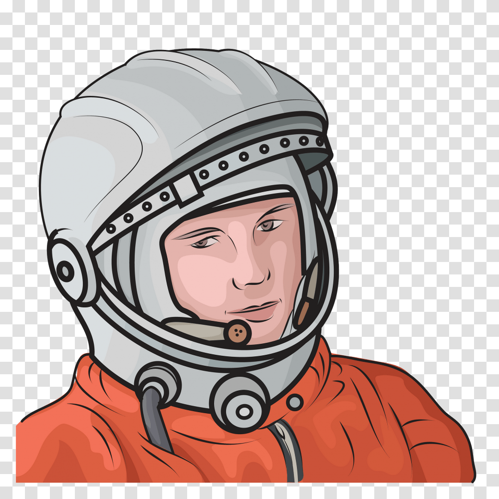 Yuri Gagarin First Human In Space Clipart Free Download Yuri Gagarin Coloring, Helmet, Clothing, Apparel, Person Transparent Png